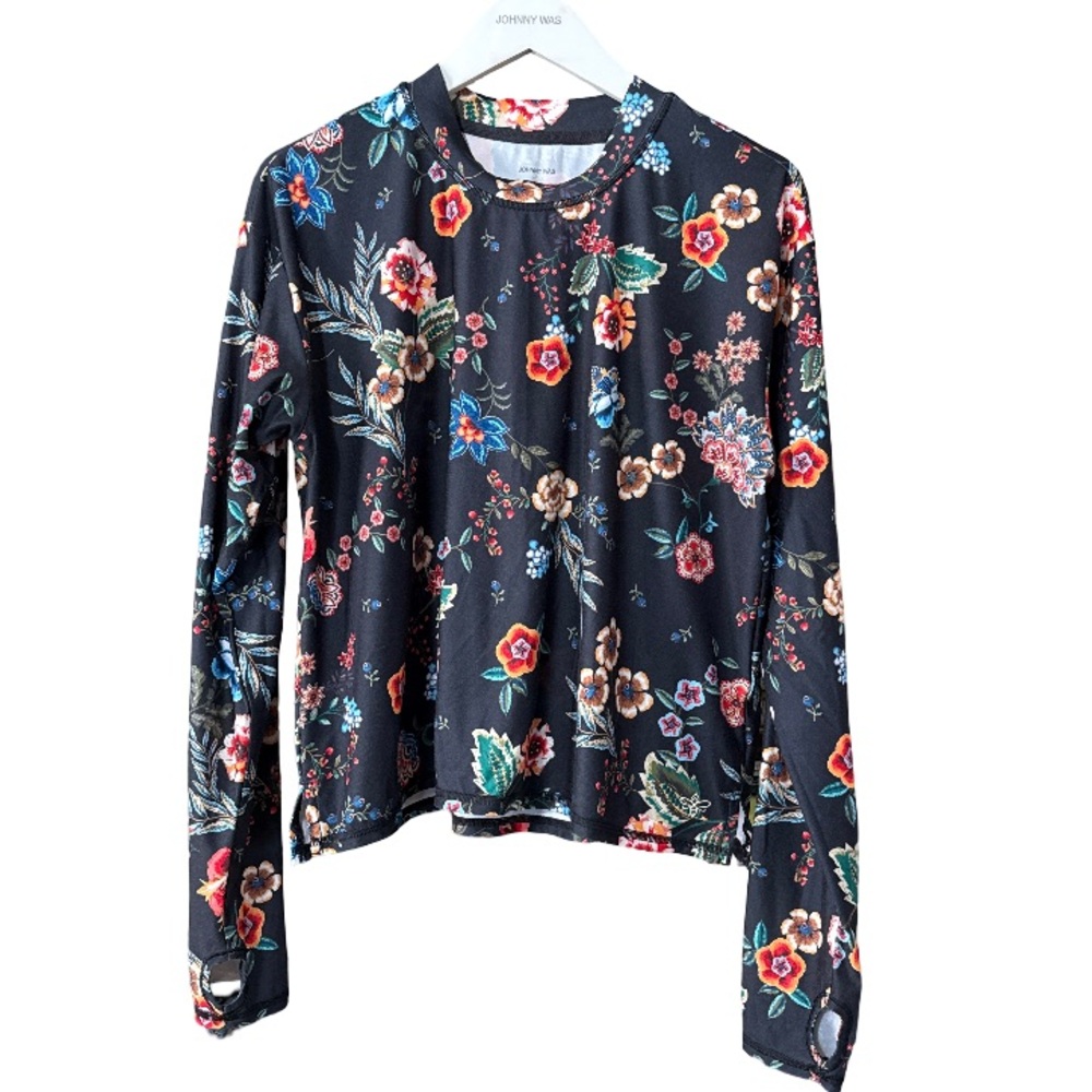 Johnny Was Ardell Mock Neck Step Hem Tee